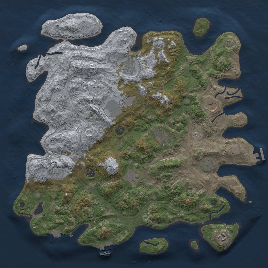Rust Map: Procedural Map, Size: 4250, Seed: 892704561, 17 Monuments