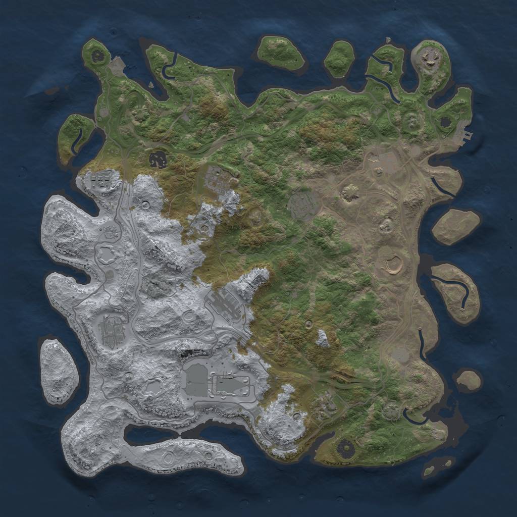 Rust Map: Procedural Map, Size: 4250, Seed: 502362894, 18 Monuments