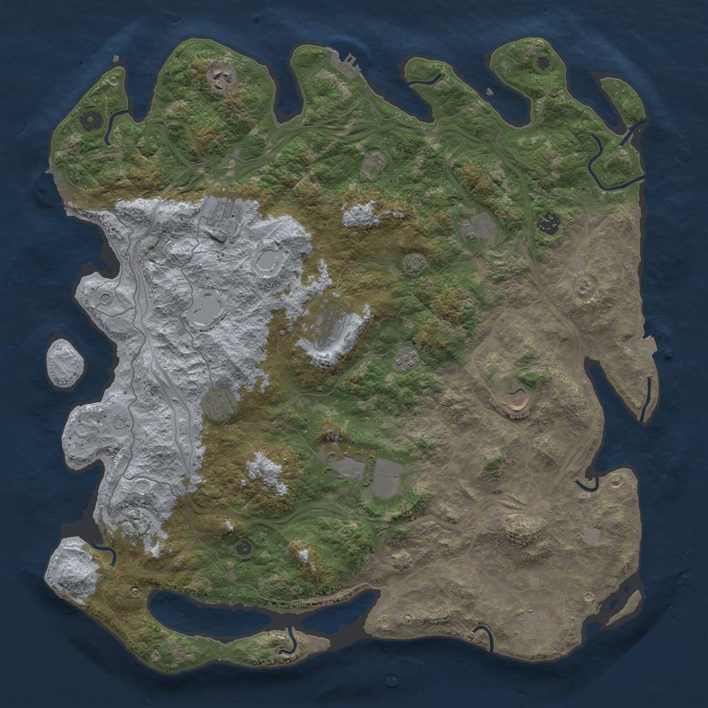 Rust Map: Procedural Map, Size: 4800, Seed: 70014084, 19 Monuments