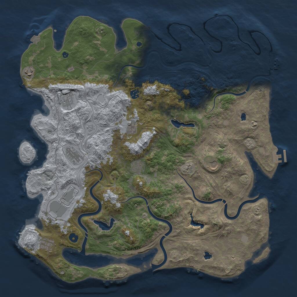 Rust Map: Procedural Map, Size: 4800, Seed: 70014084, 16 Monuments