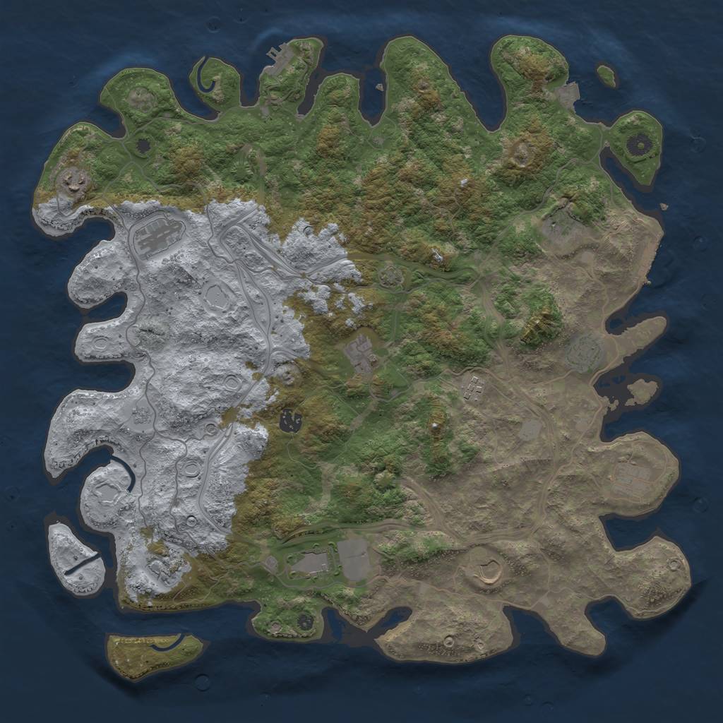 Rust Map: Procedural Map, Size: 4550, Seed: 97935497, 19 Monuments