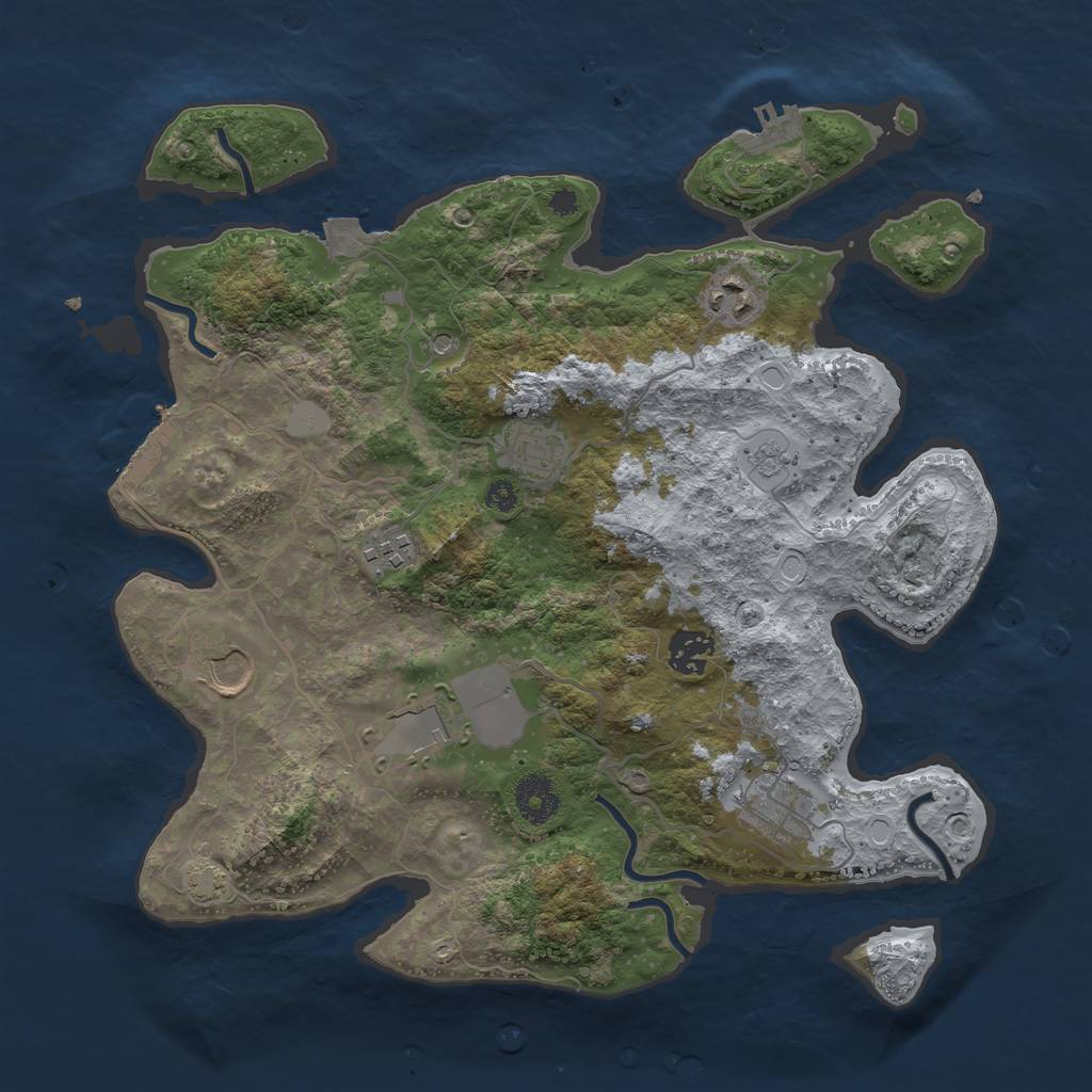 Rust Map: Procedural Map, Size: 3500, Seed: 5949707, 15 Monuments