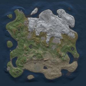 Thumbnail Rust Map: Procedural Map, Size: 3500, Seed: 1649791664, 17 Monuments