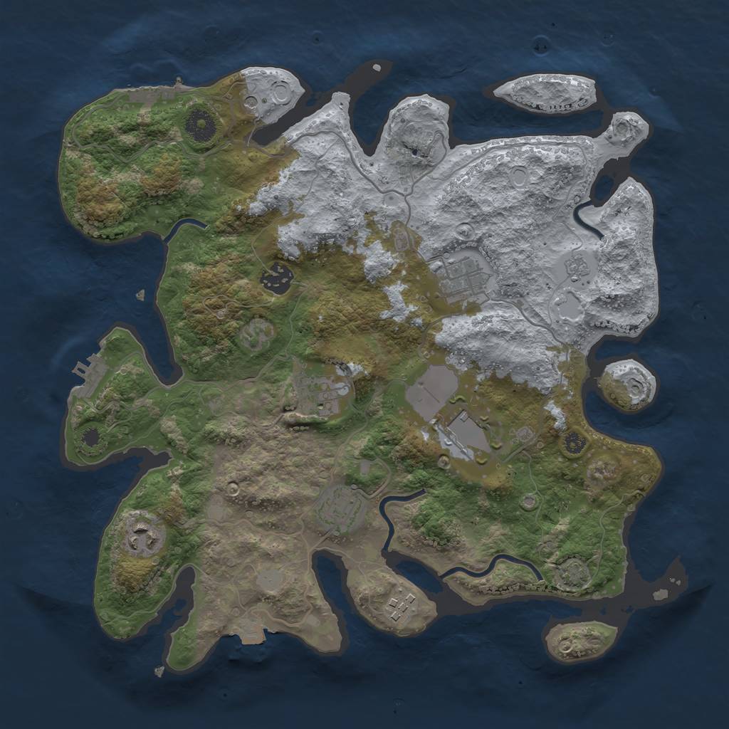 Rust Map: Procedural Map, Size: 3500, Seed: 1170606393, 15 Monuments