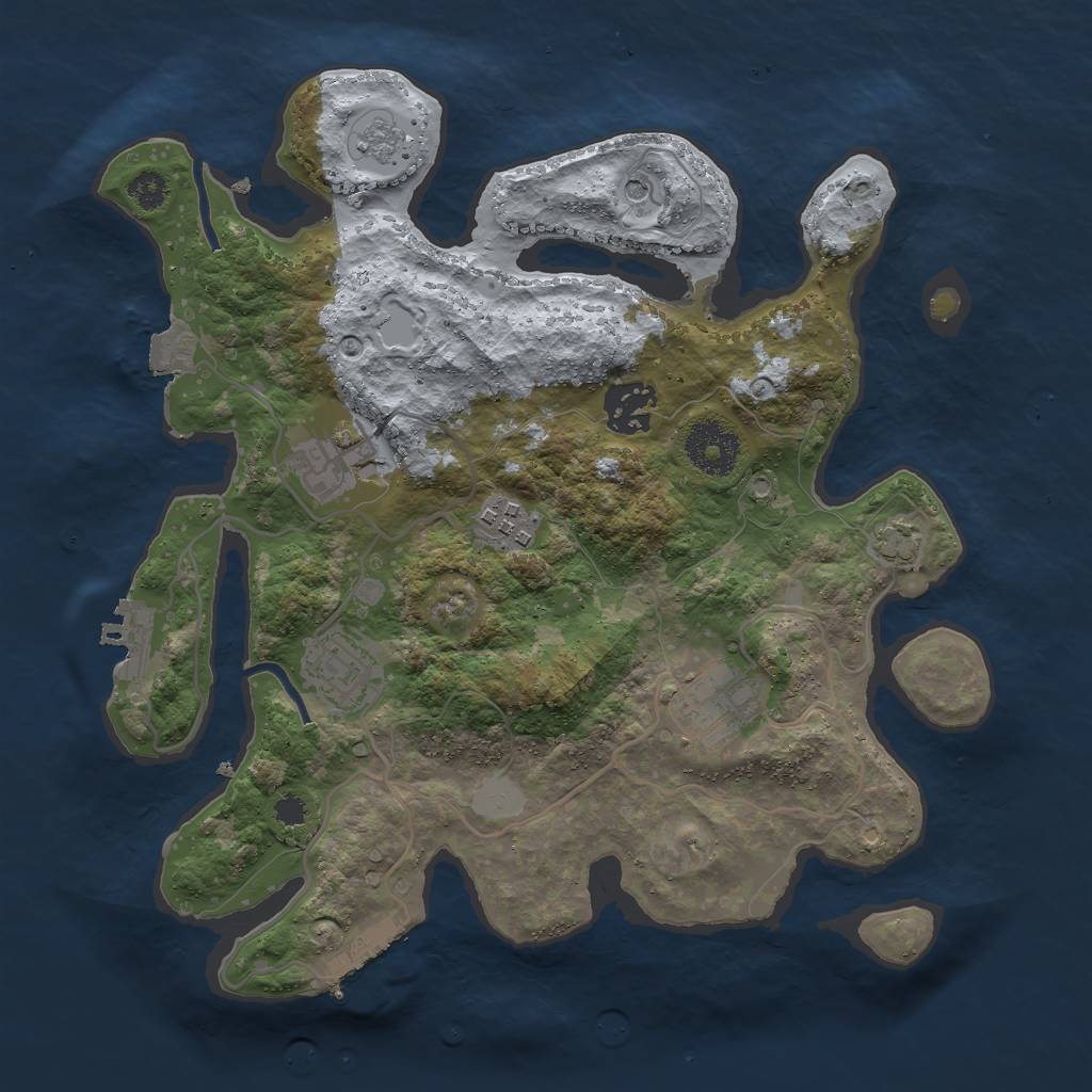 Rust Map: Procedural Map, Size: 3000, Seed: 1615894315, 13 Monuments
