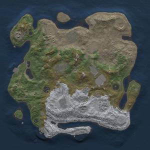 Thumbnail Rust Map: Procedural Map, Size: 3500, Seed: 51443055, 18 Monuments