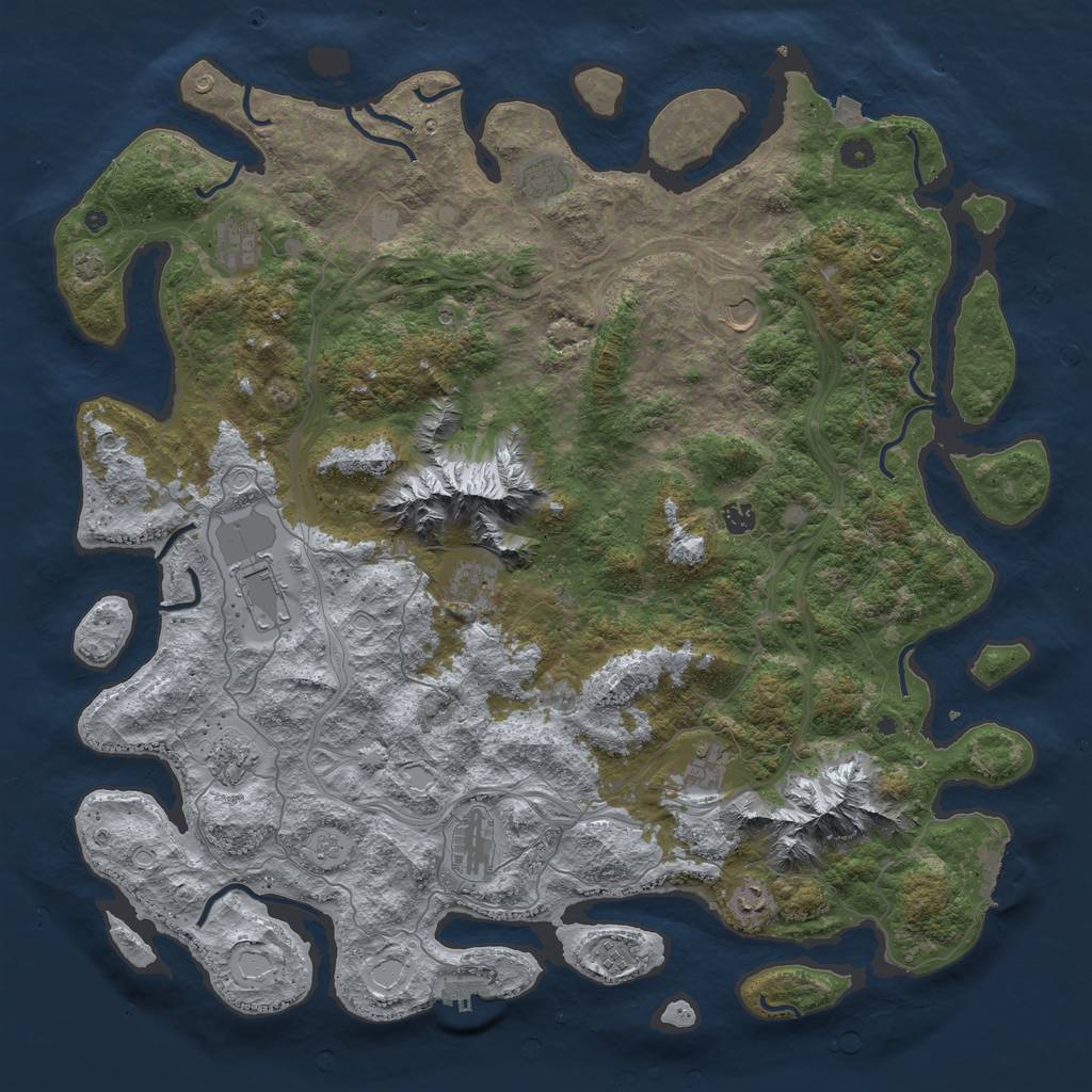 Rust Map: Procedural Map, Size: 5000, Seed: 626804, 19 Monuments