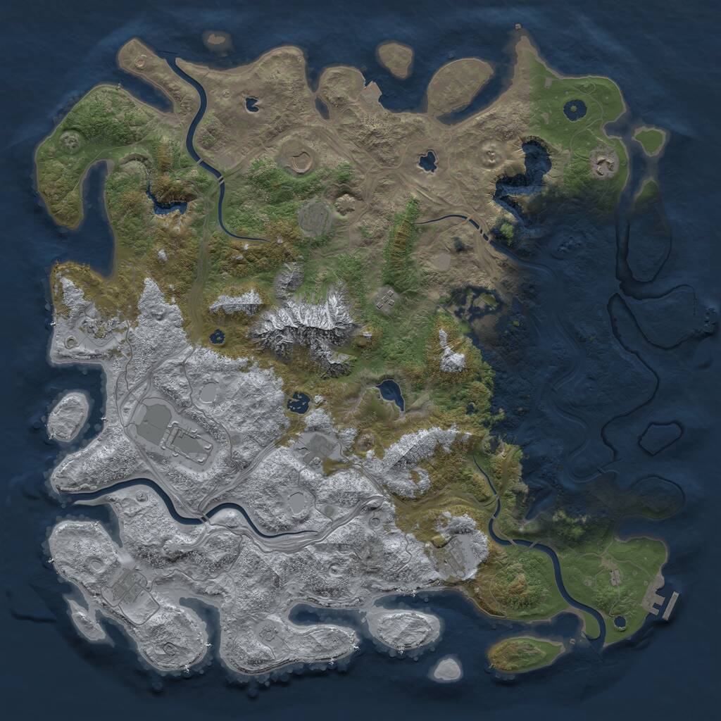 Rust Map: Procedural Map, Size: 5000, Seed: 626804, 17 Monuments