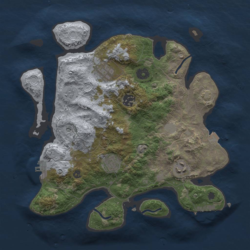 Rust Map: Procedural Map, Size: 3000, Seed: 1902299864, 12 Monuments