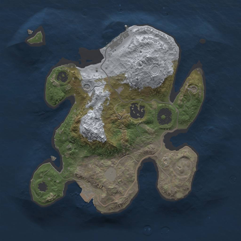 Rust Map: Procedural Map, Size: 2264, Seed: 1, 6 Monuments