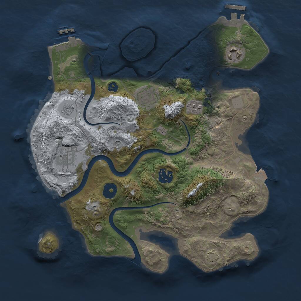 Rust Map: Procedural Map, Size: 3000, Seed: 1648192017, 11 Monuments