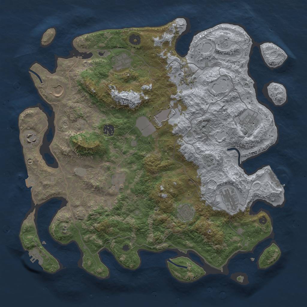 Rust Map: Procedural Map, Size: 4000, Seed: 13474, 19 Monuments