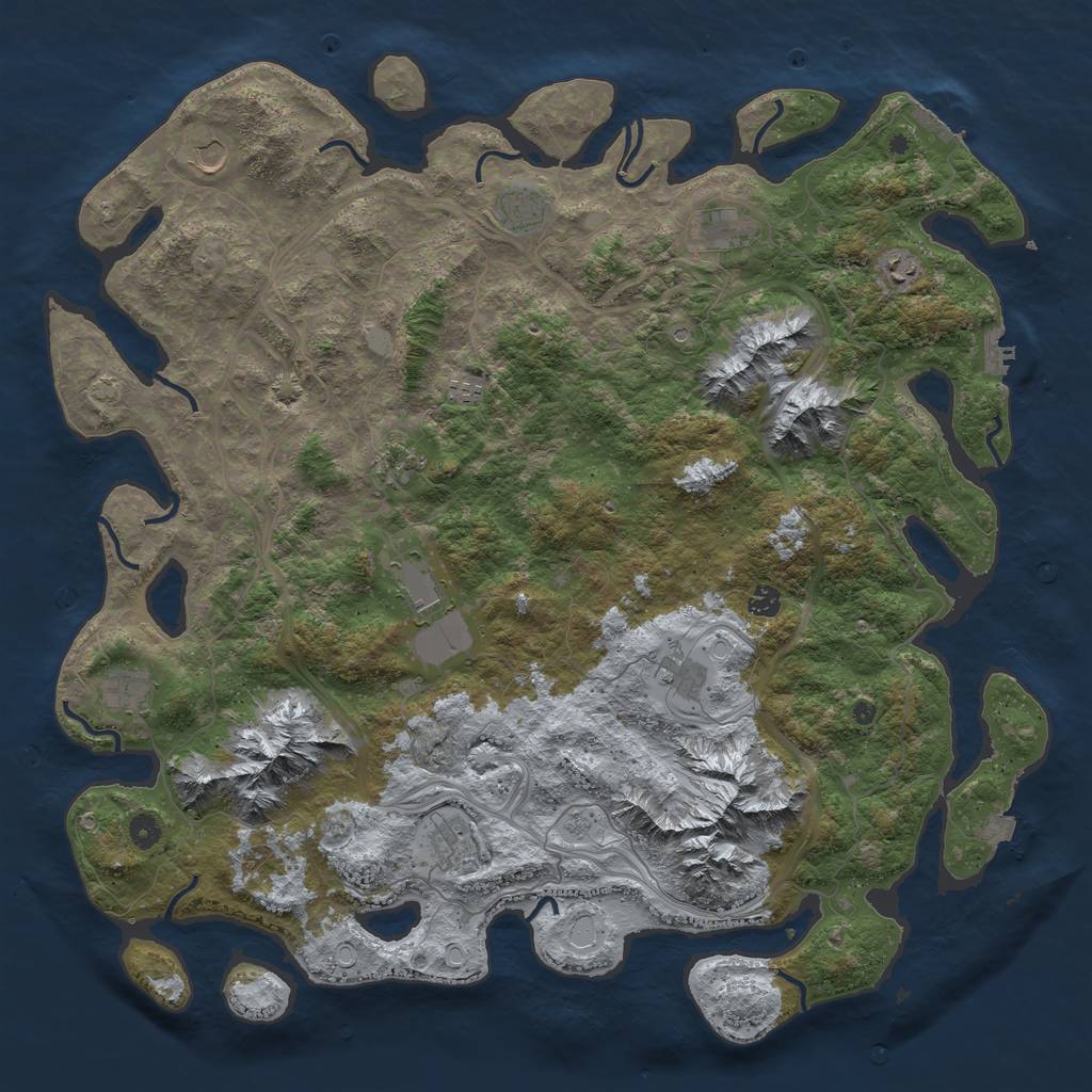 Rust Map: Procedural Map, Size: 5000, Seed: 1147236103, 19 Monuments
