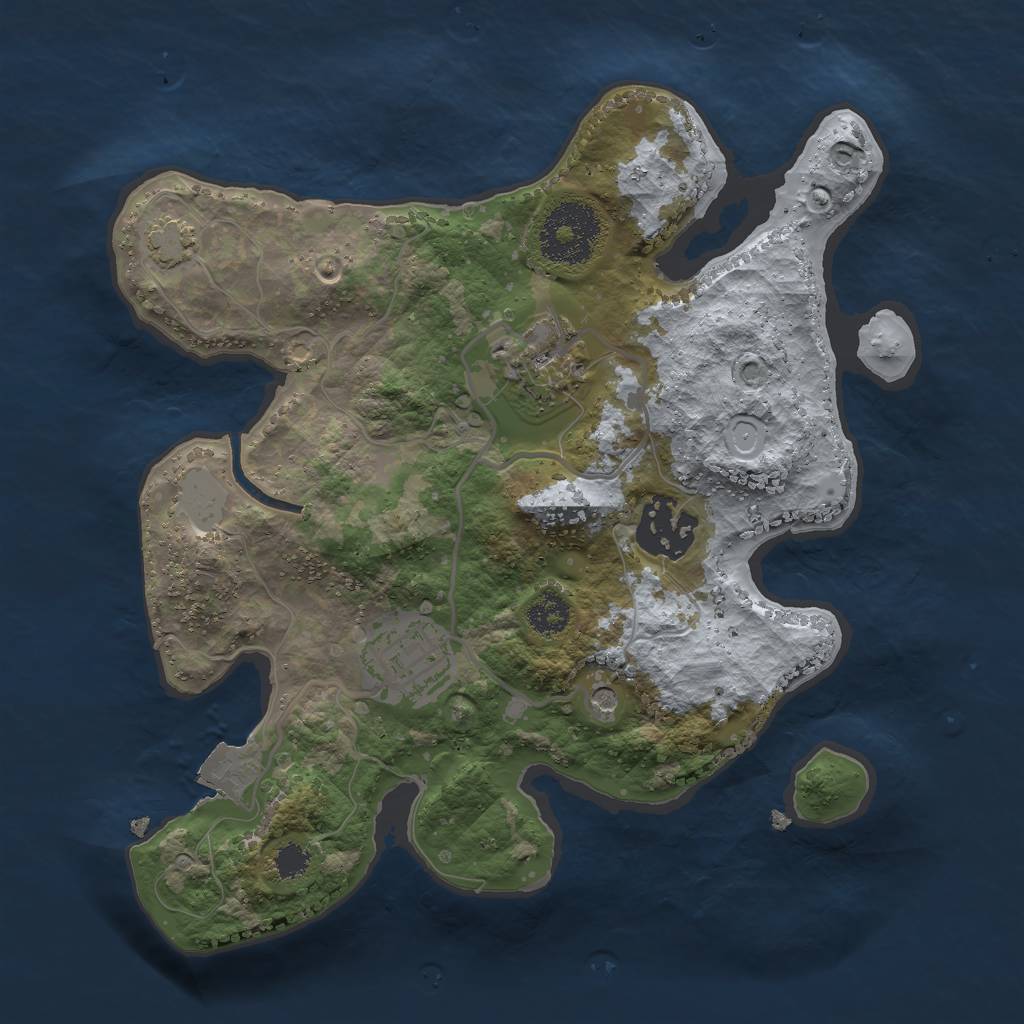 Rust Map: Procedural Map, Size: 2500, Seed: 806273385, 8 Monuments