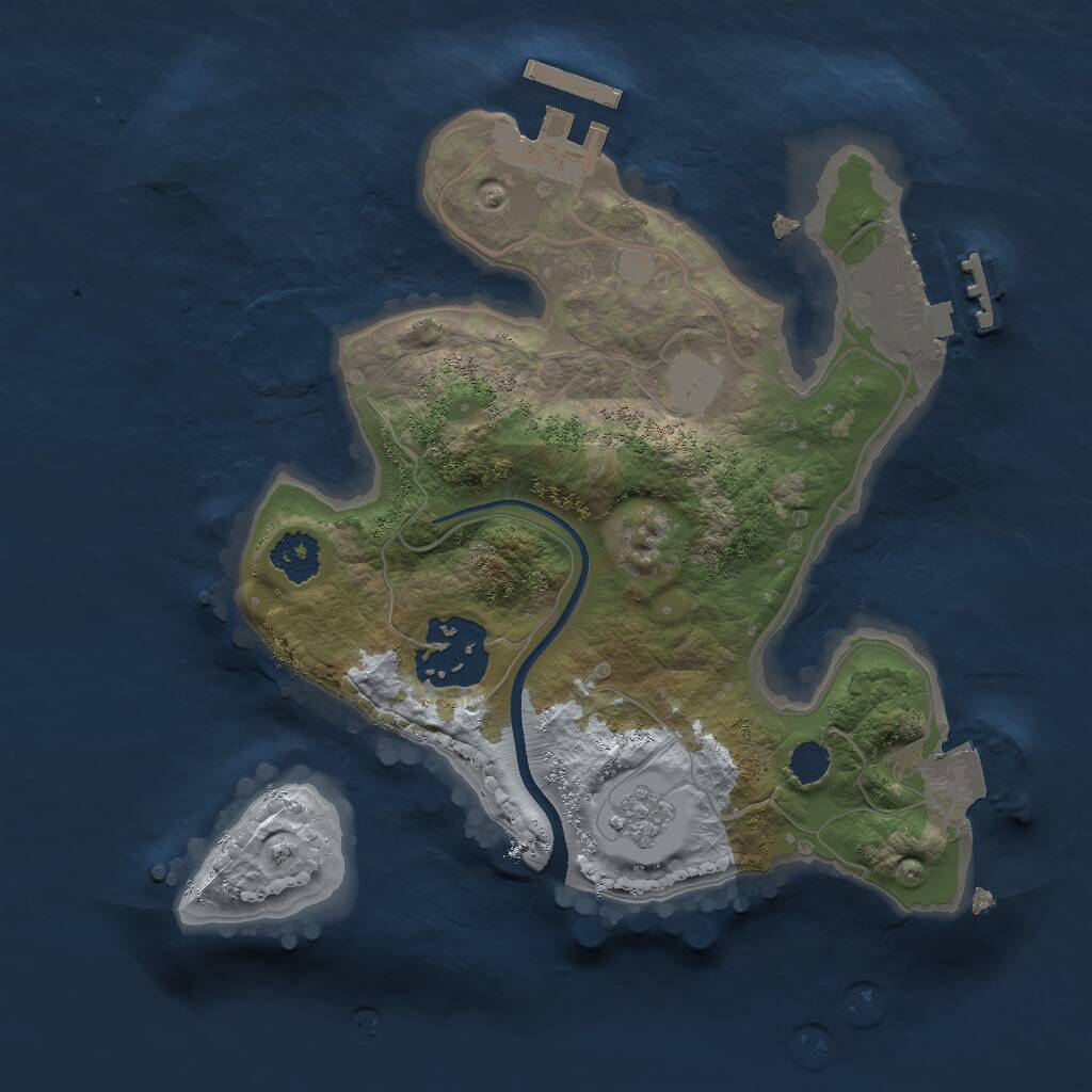 Rust Map: Procedural Map, Size: 2225, Seed: 6738, 5 Monuments