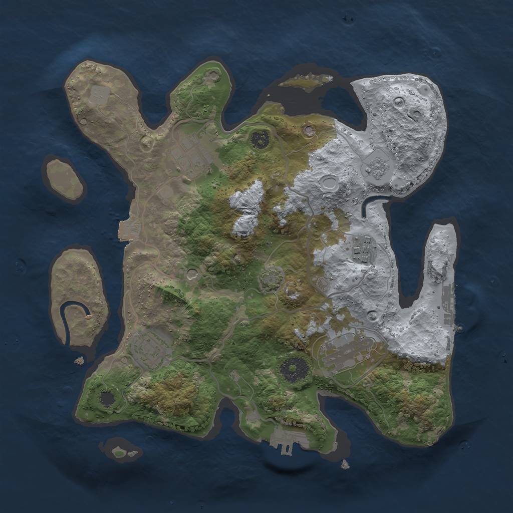 Rust Map: Procedural Map, Size: 2890, Seed: 459139871, 12 Monuments