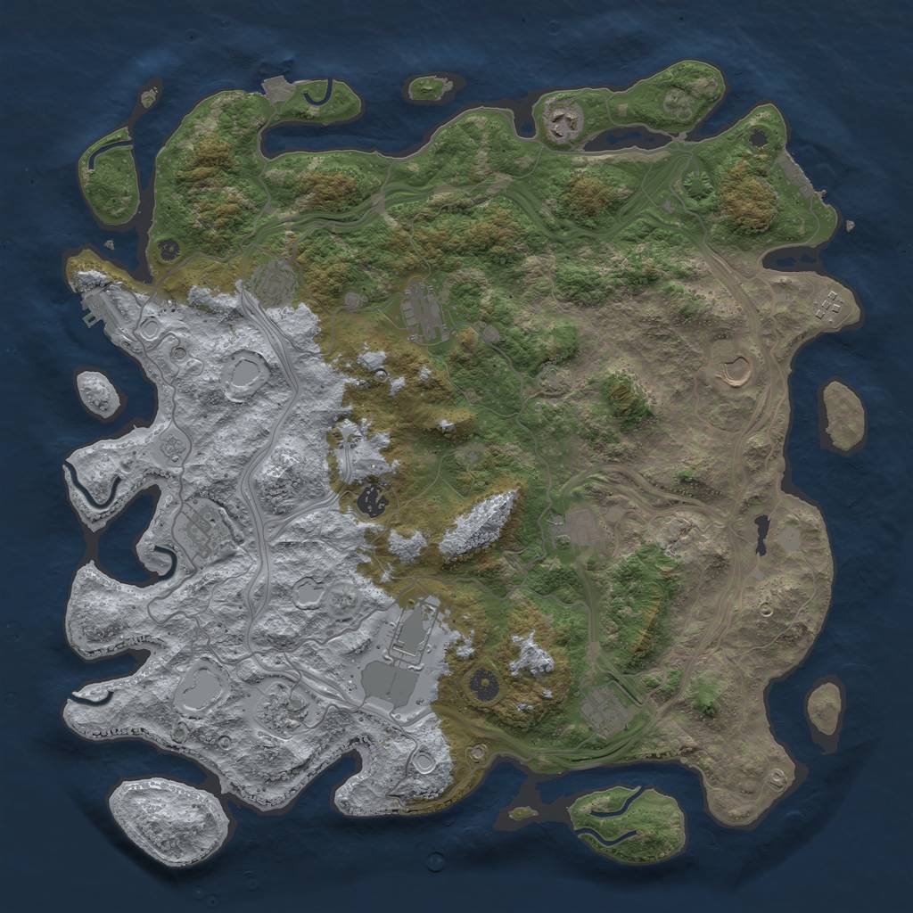 Rust Map: Procedural Map, Size: 4500, Seed: 1796111384, 19 Monuments