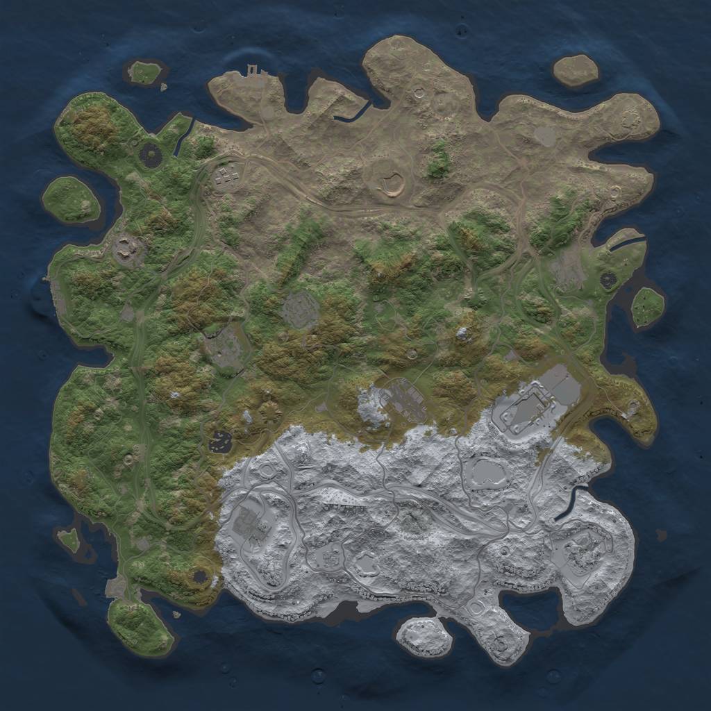 Rust Map: Procedural Map, Size: 4500, Seed: 165194704, 19 Monuments