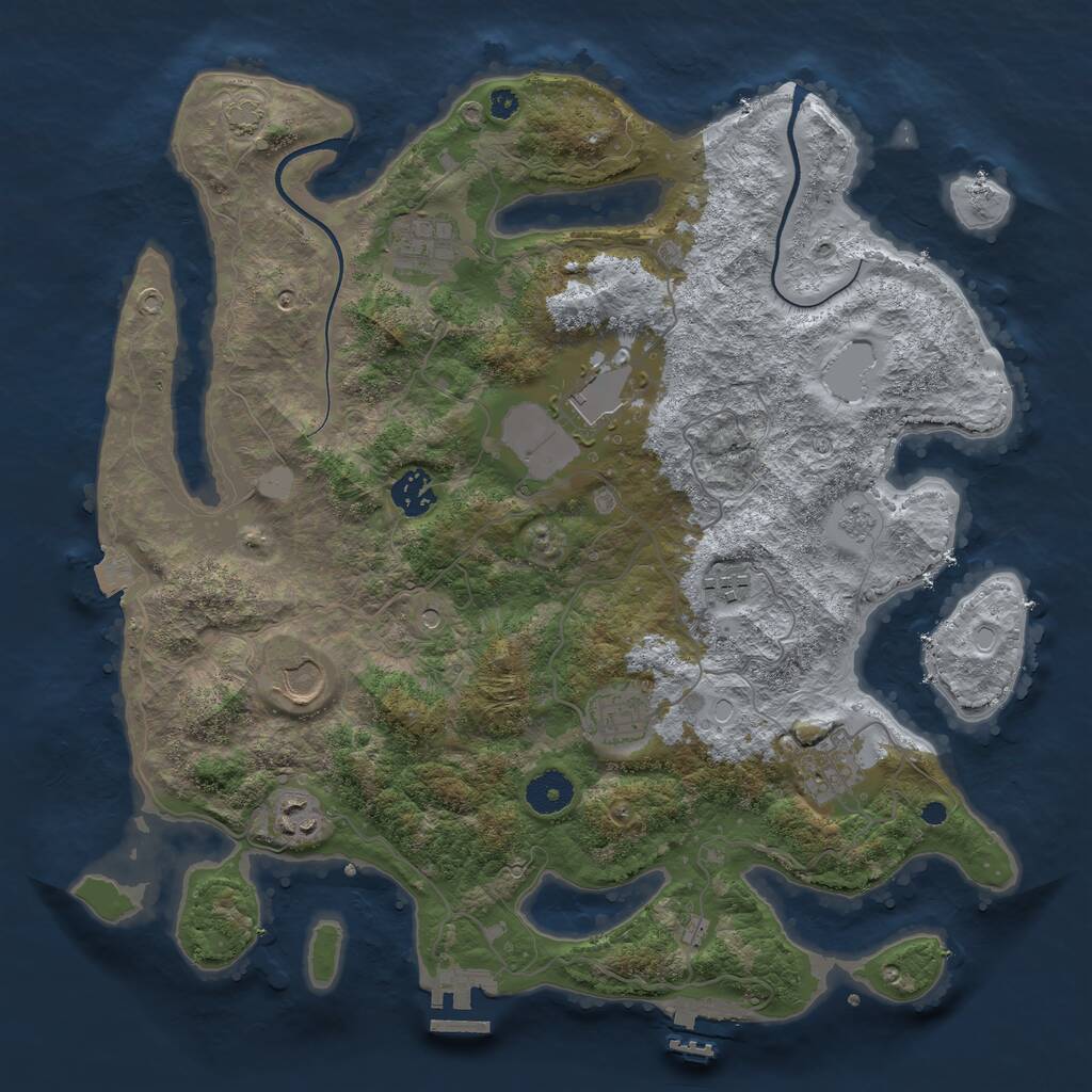 Rust Map: Procedural Map, Size: 3700, Seed: 934162277, 14 Monuments