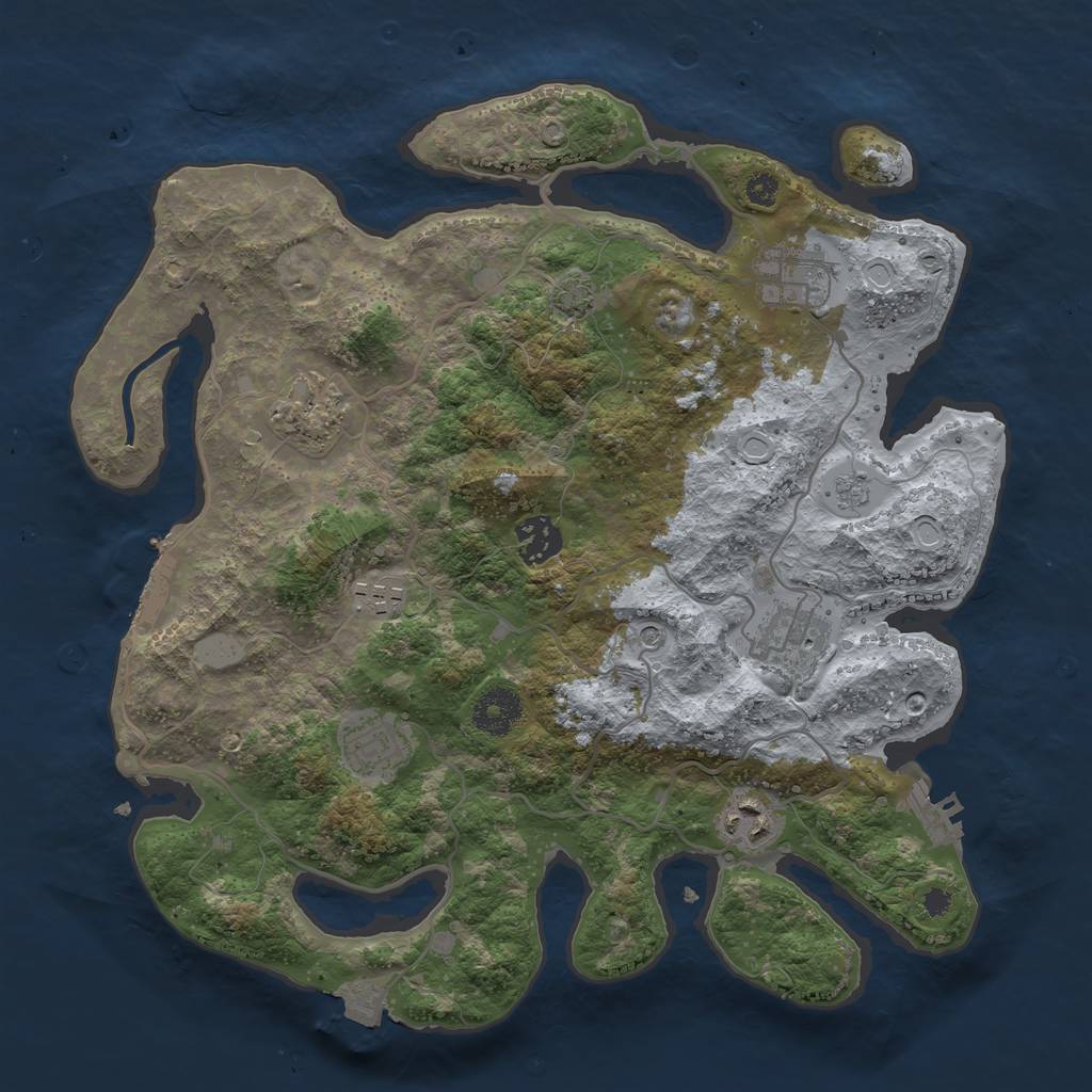 Rust Map: Procedural Map, Size: 3400, Seed: 1466576133, 15 Monuments