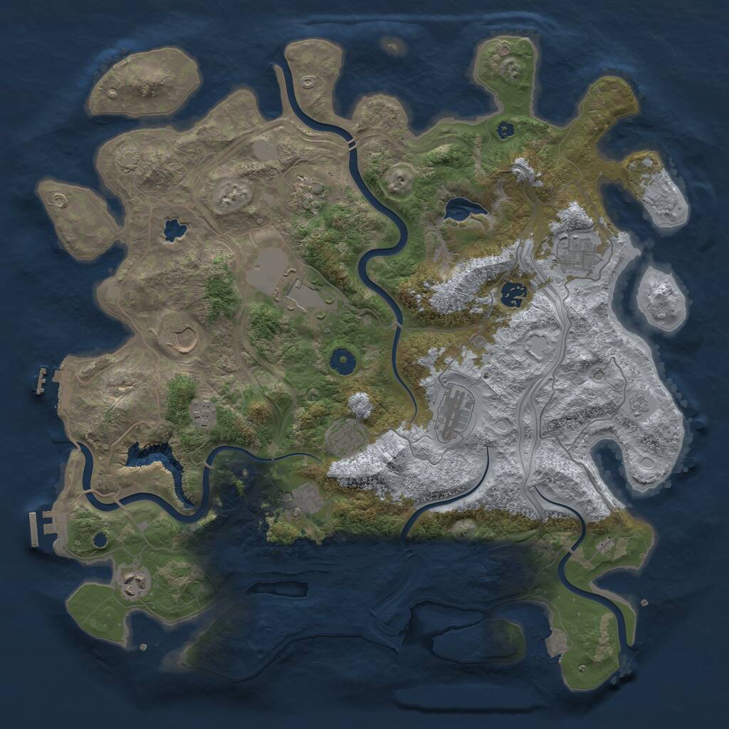 Rust Map: Procedural Map, Size: 4250, Seed: 46532, 16 Monuments