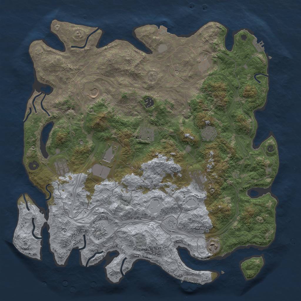 Rust Map: Procedural Map, Size: 4500, Seed: 20240201, 19 Monuments