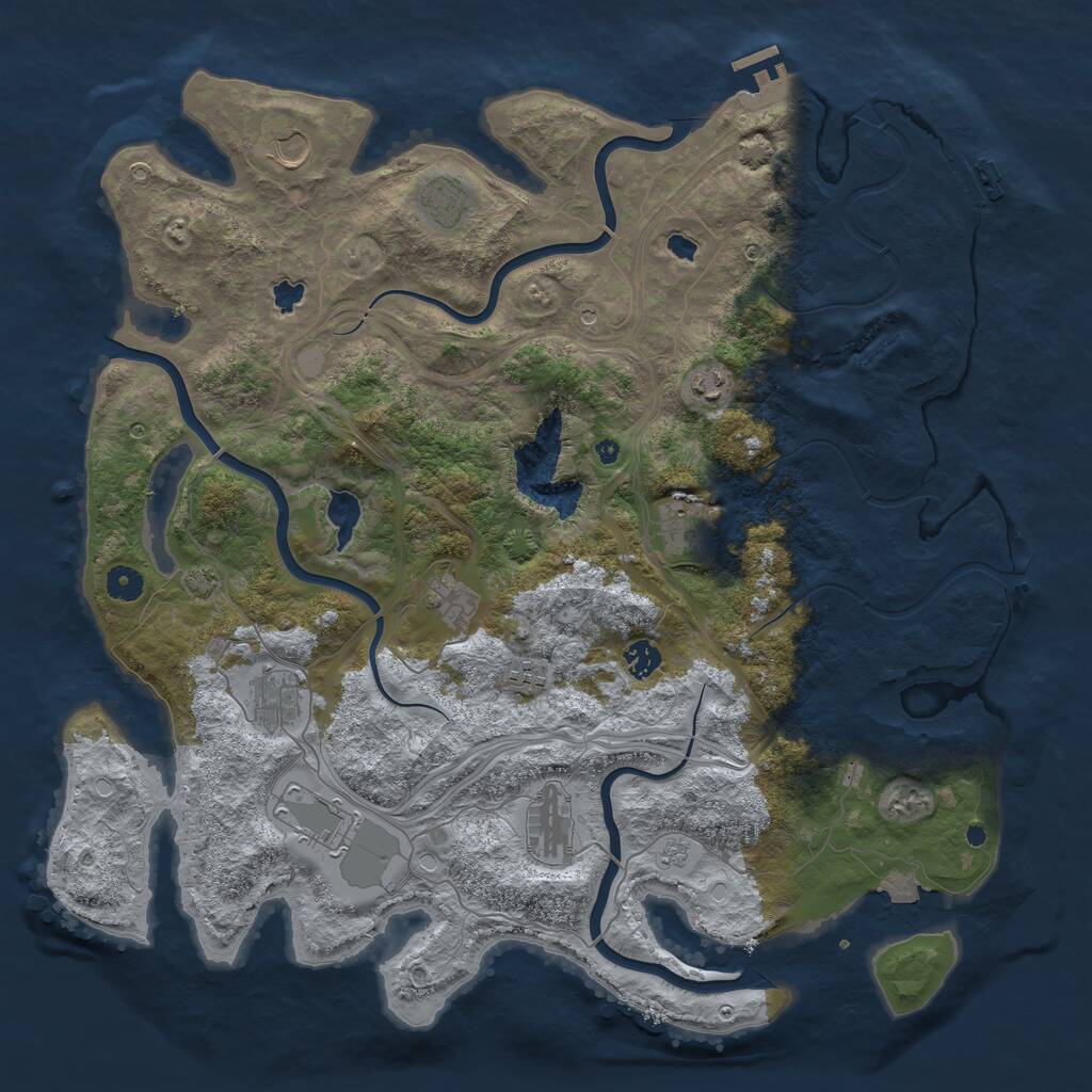 Rust Map: Procedural Map, Size: 4500, Seed: 20240201, 16 Monuments