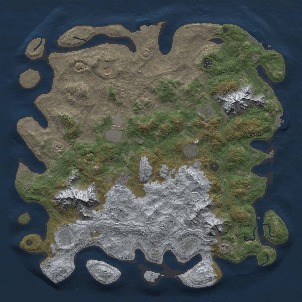 Rust Map: Procedural Map, Size: 5000, Seed: 436, 19 Monuments