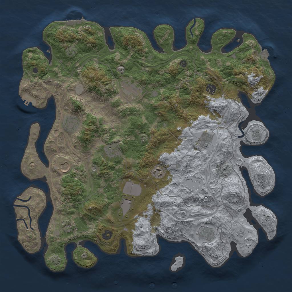 Rust Map: Procedural Map, Size: 4250, Seed: 19884, 19 Monuments