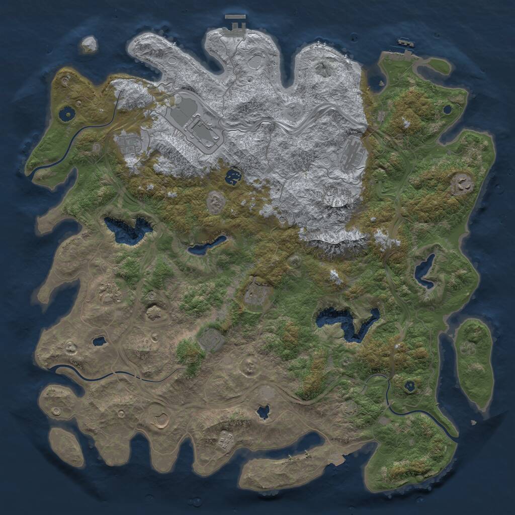 Rust Map: Procedural Map, Size: 5000, Seed: 968067121, 16 Monuments