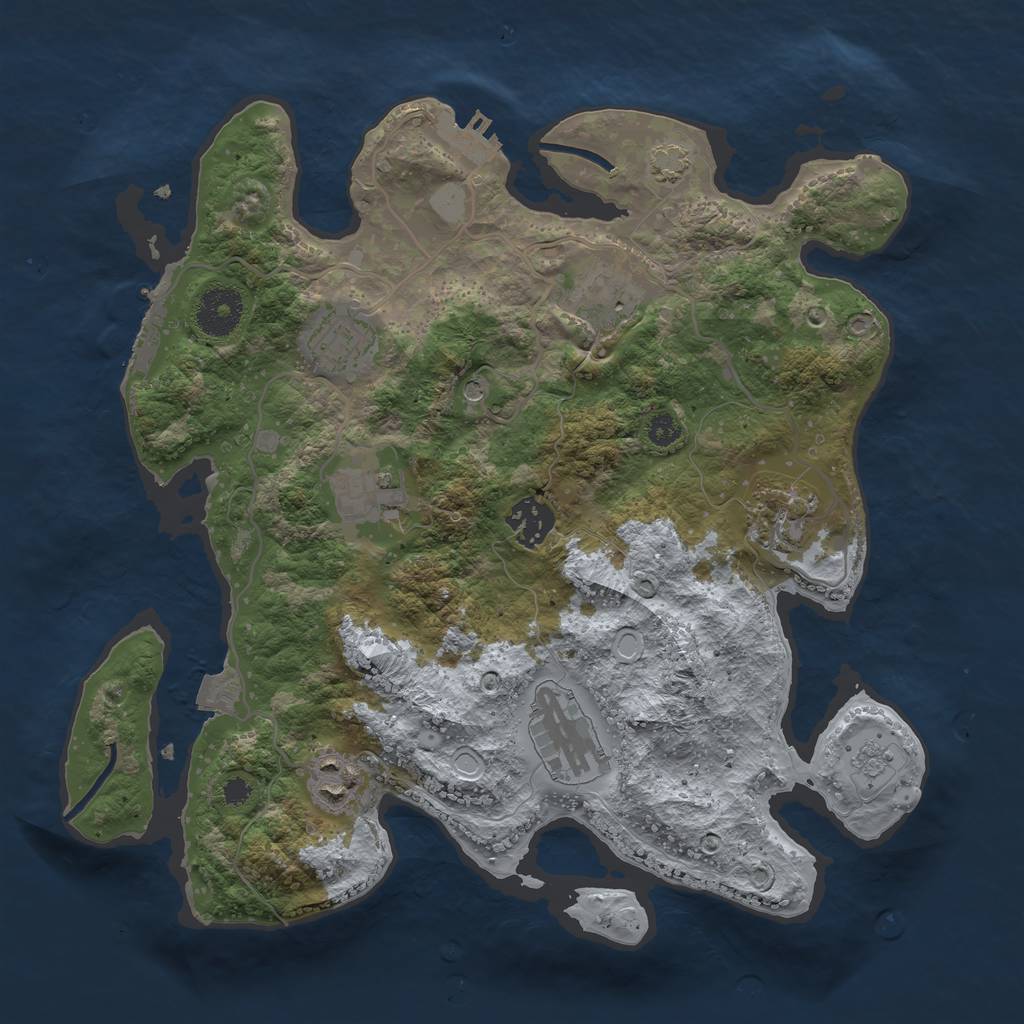 Rust Map: Procedural Map, Size: 3250, Seed: 1393532187, 15 Monuments