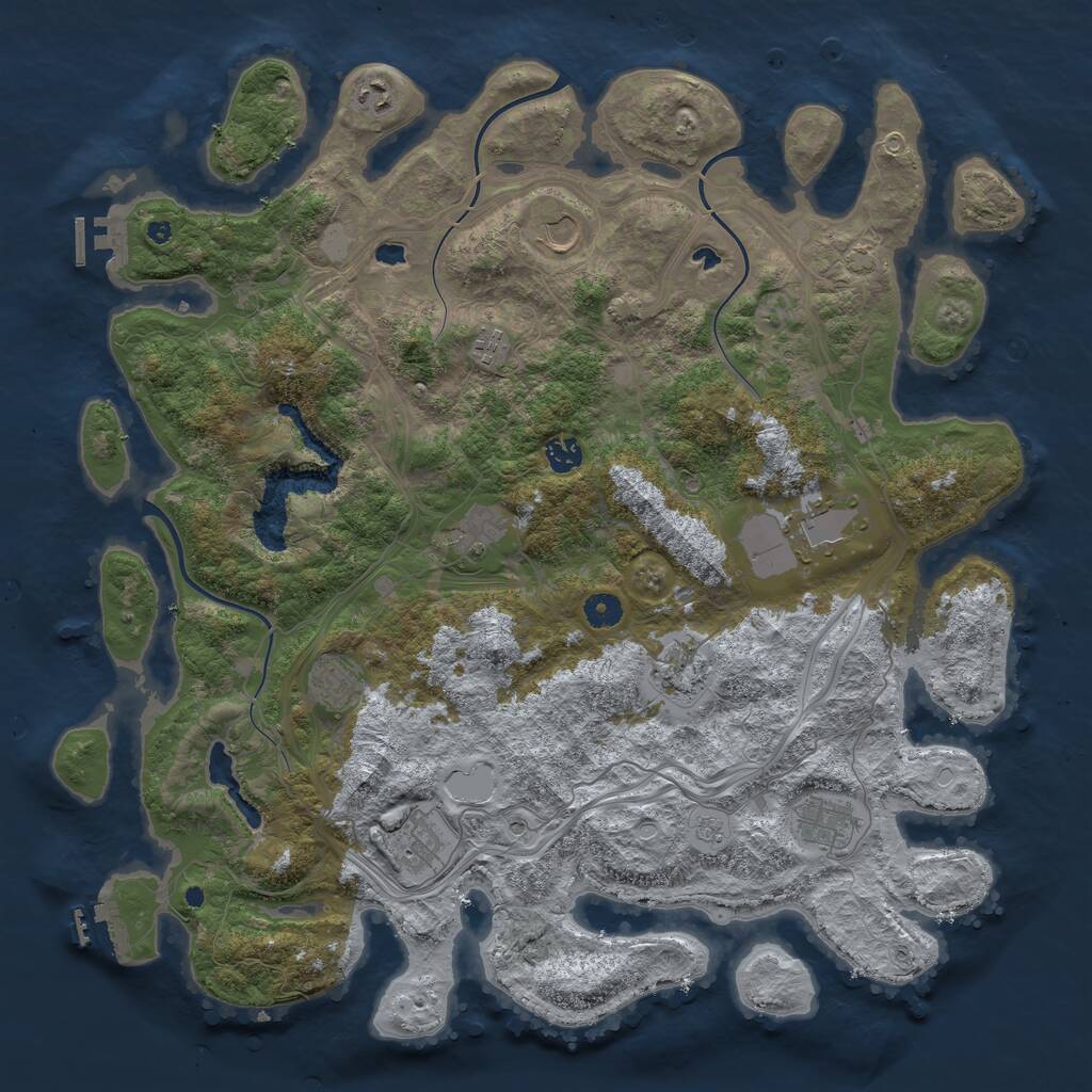 Rust Map: Procedural Map, Size: 4500, Seed: 404805328, 16 Monuments