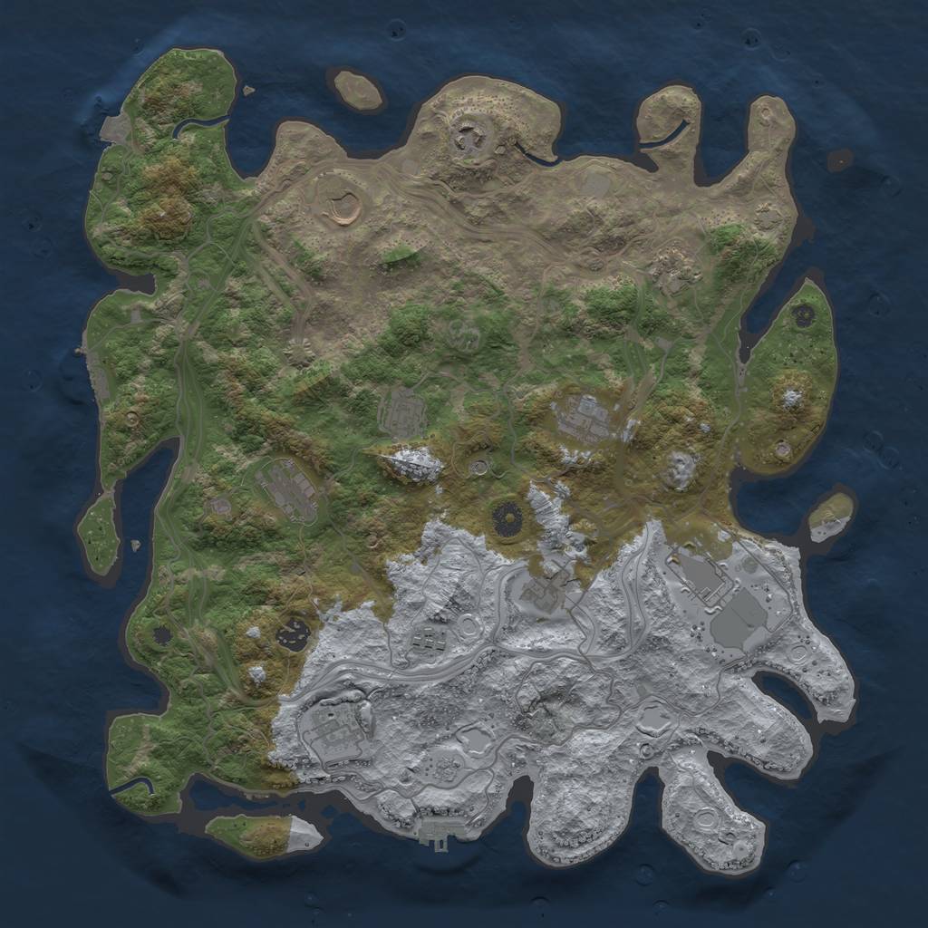 Rust Map: Procedural Map, Size: 4250, Seed: 958736911, 19 Monuments