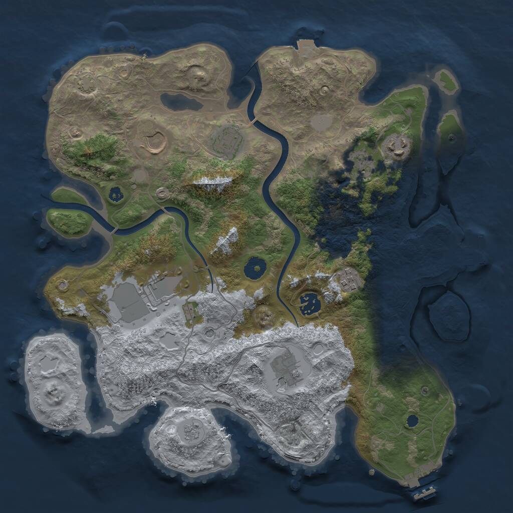 Rust Map: Procedural Map, Size: 3500, Seed: 898403228, 14 Monuments