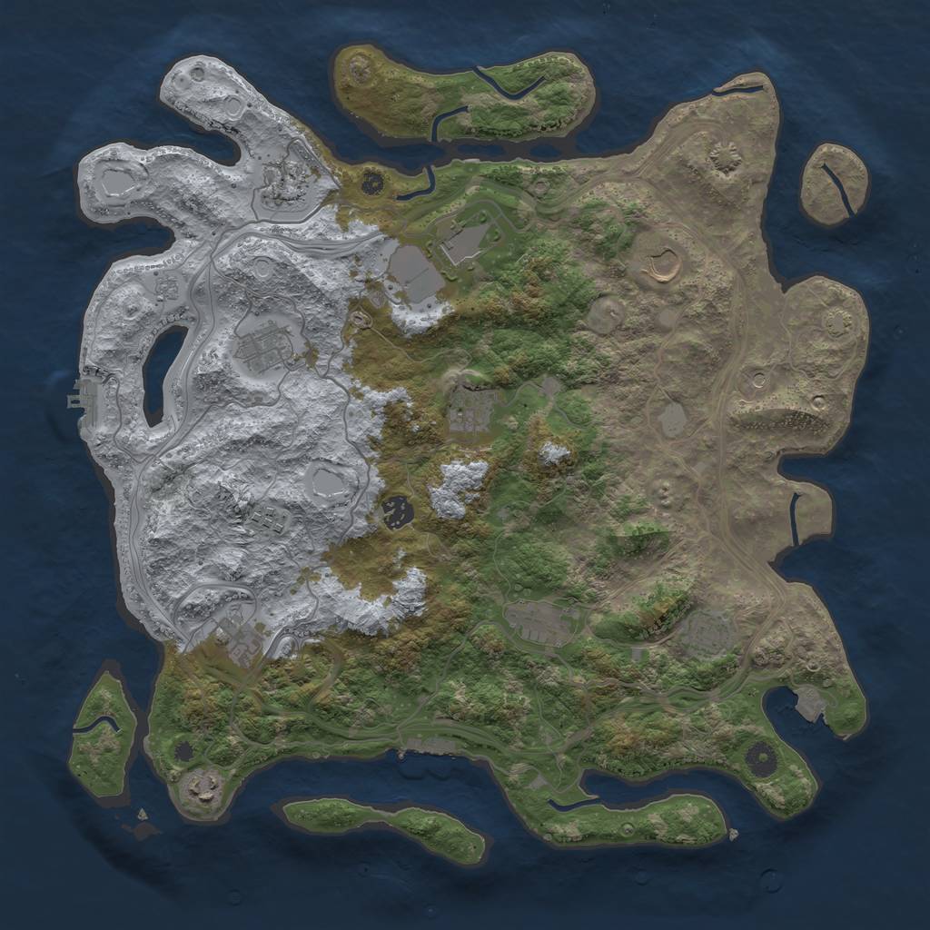 Rust Map: Procedural Map, Size: 4250, Seed: 1161130237, 19 Monuments