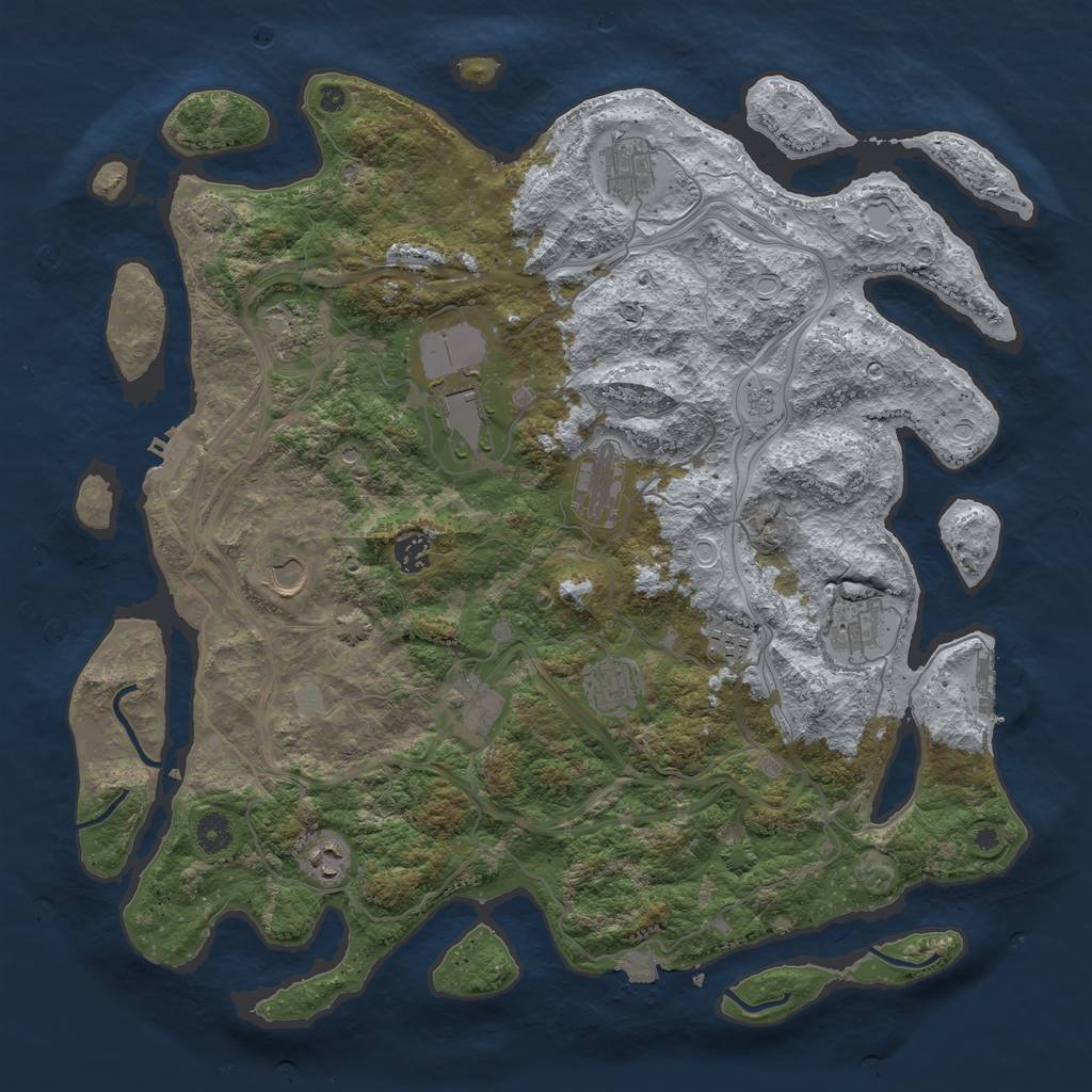 Rust Map: Procedural Map, Size: 4300, Seed: 54672269, 19 Monuments