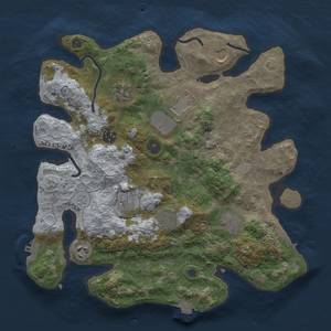 Thumbnail Rust Map: Procedural Map, Size: 3500, Seed: 20472832, 15 Monuments