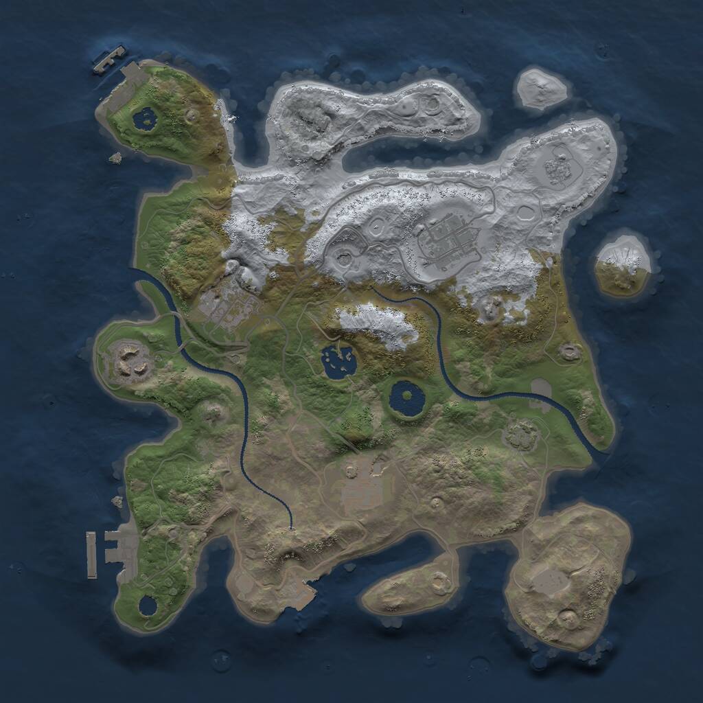 Rust Map: Procedural Map, Size: 3000, Seed: 839288283, 11 Monuments