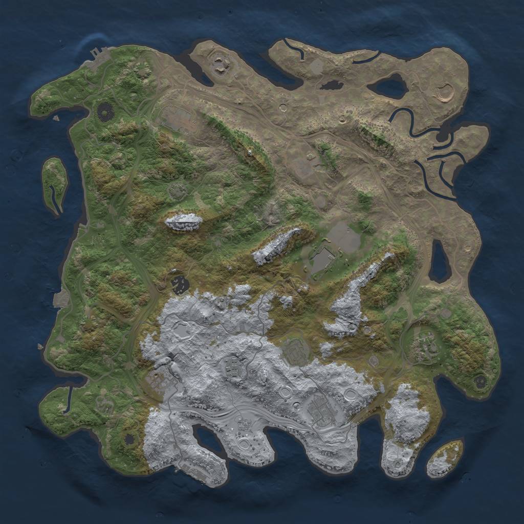 Rust Map: Procedural Map, Size: 4250, Seed: 2124176711, 19 Monuments