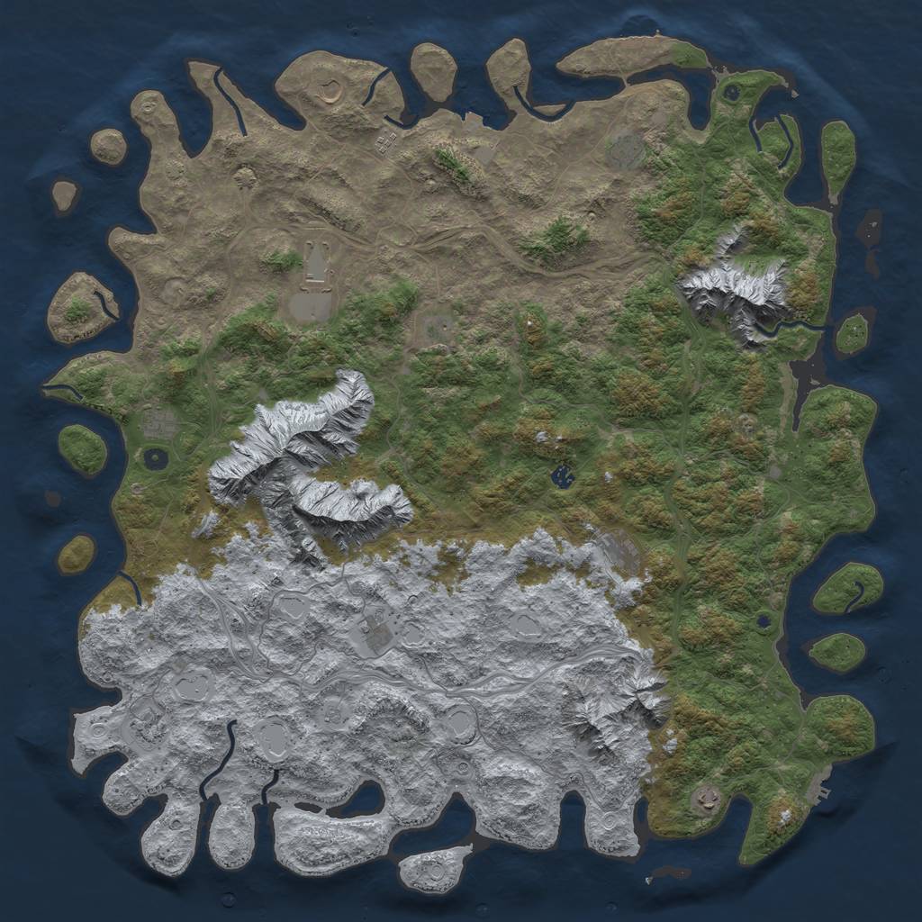 Rust Map: Procedural Map, Size: 6000, Seed: 2134025248, 19 Monuments