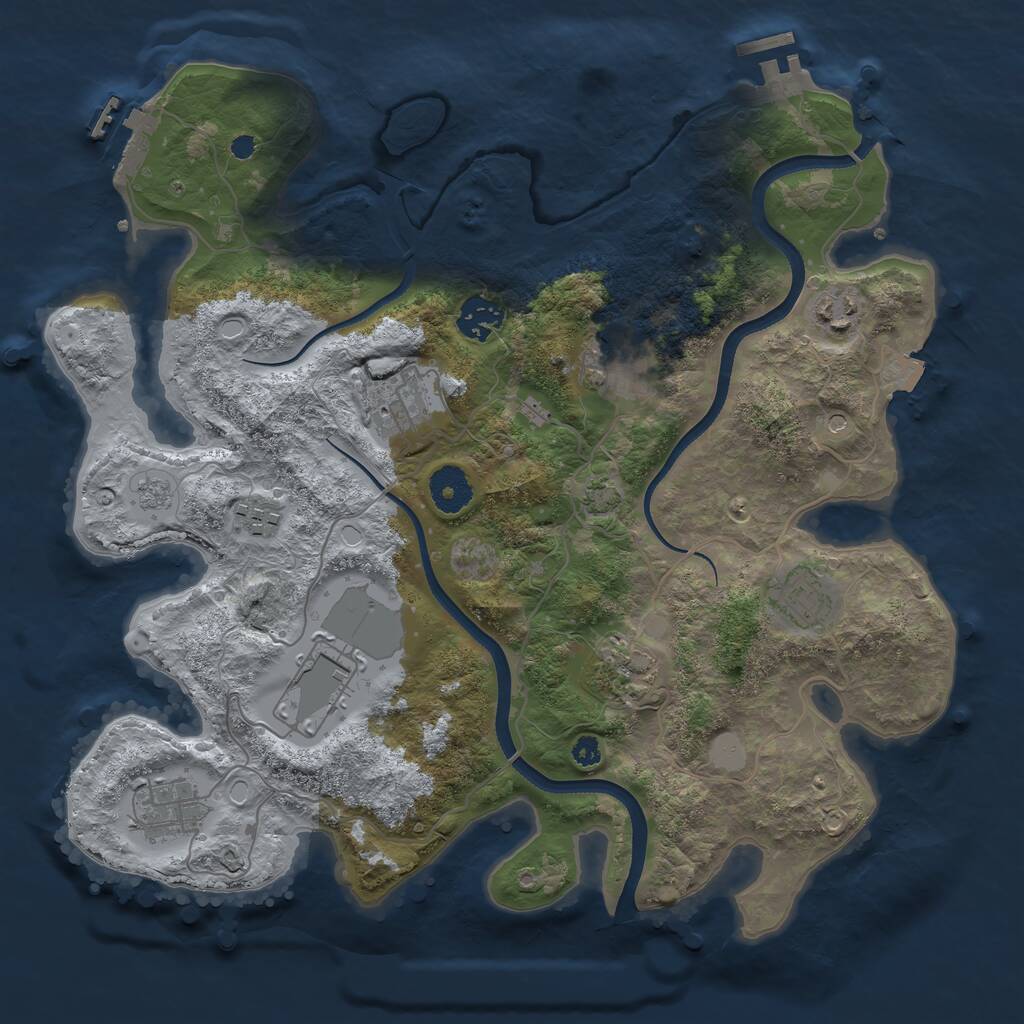 Rust Map: Procedural Map, Size: 3500, Seed: 789481455, 15 Monuments