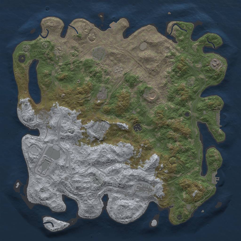 Rust Map: Procedural Map, Size: 4500, Seed: 199995462, 19 Monuments