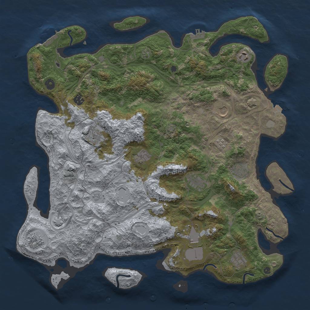 Rust Map: Procedural Map, Size: 4500, Seed: 346474674, 19 Monuments