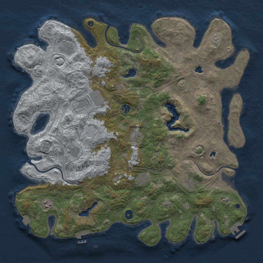 Rust Map: Procedural Map, Size: 4500, Seed: 1645653982, 15 Monuments