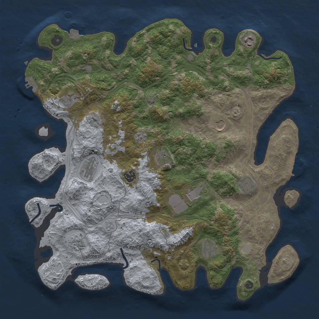 Rust Map: Procedural Map, Size: 4250, Seed: 2082460873, 19 Monuments