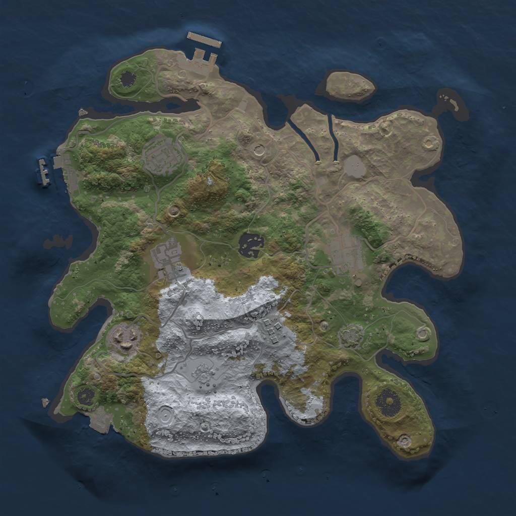 Rust Map: Procedural Map, Size: 3000, Seed: 8547, 14 Monuments