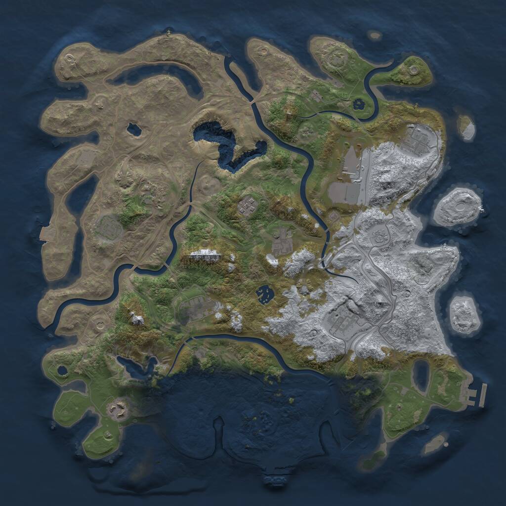 Rust Map: Procedural Map, Size: 4250, Seed: 1972821805, 16 Monuments