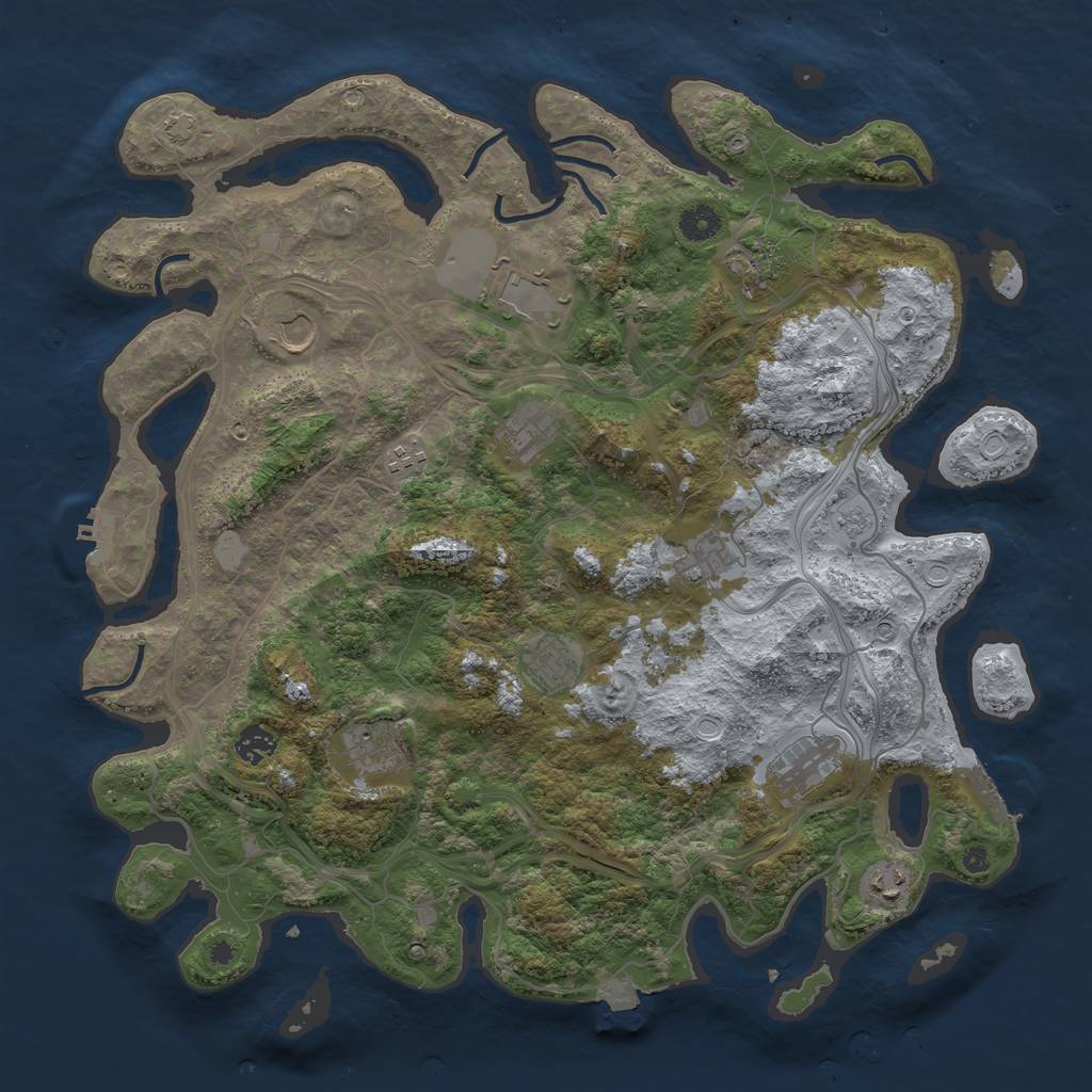 Rust Map: Procedural Map, Size: 4250, Seed: 1972821805, 19 Monuments