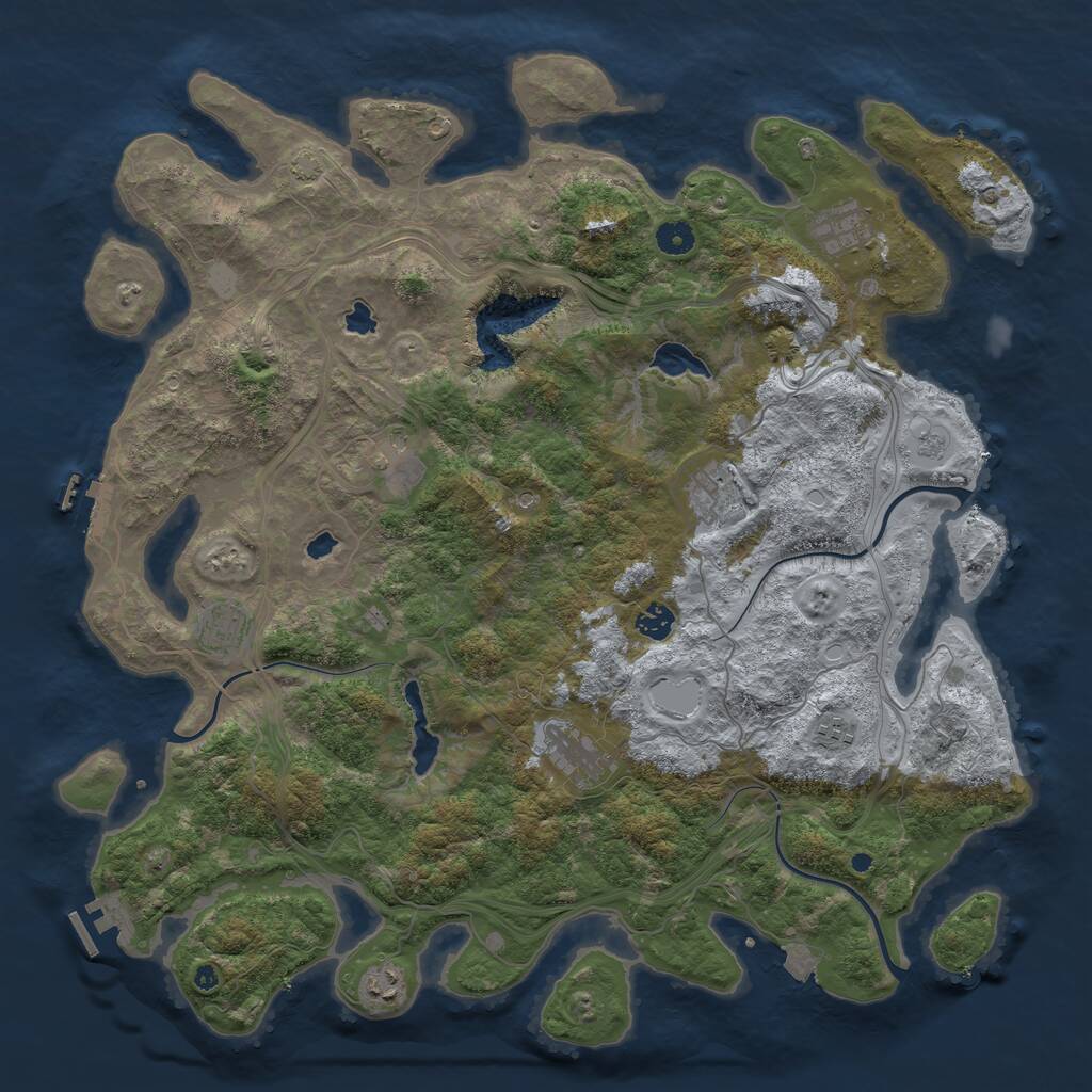 Rust Map: Procedural Map, Size: 4500, Seed: 1948675203, 14 Monuments