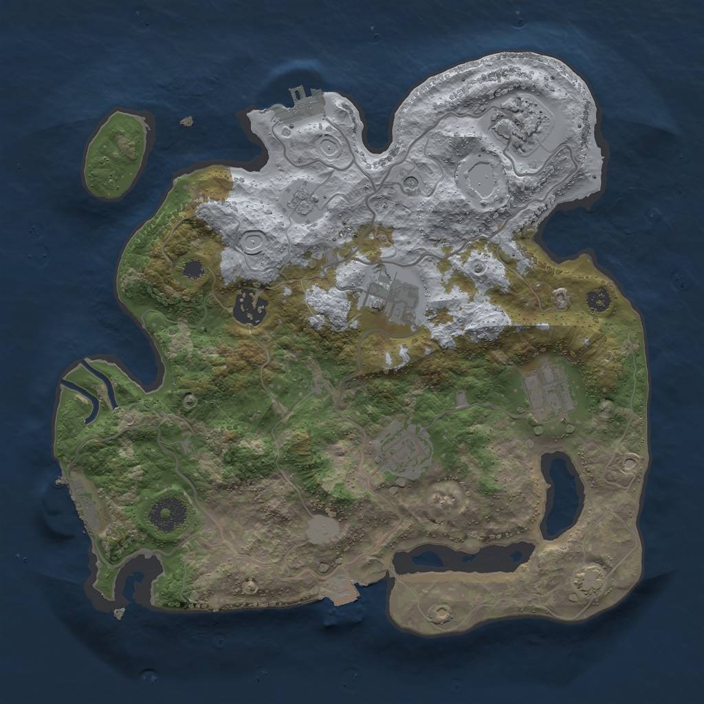 Rust Map: Procedural Map, Size: 3000, Seed: 48325, 13 Monuments